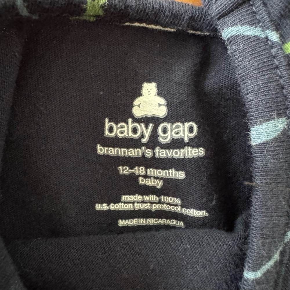 GAP Baby Navy Butterflies Print 100% Cotton Top With Pockets 12-18M - Picture 4 of 5